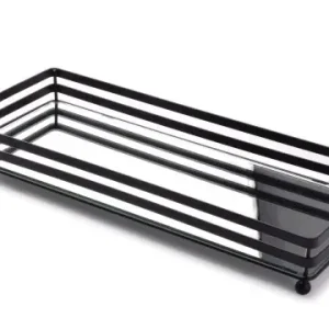 Cena promocyjna Podstawka Taca 39x16xh5,5cm Czarna Z Lustrem Lumarko